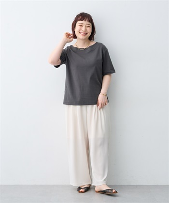 anyfee 【anyfee/大きいサイズ】着てサラ汗じみ防止ボートネックTシャツ《接触冷感・吸水速乾》（2026SS）_subthumb_25