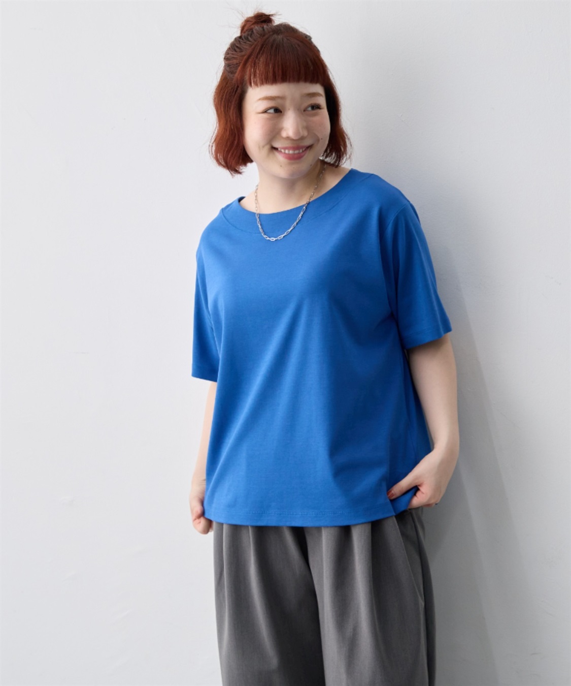 anyfee 【anyfee/大きいサイズ】着てサラ汗じみ防止ボートネックTシャツ《接触冷感・吸水速乾》（2026SS）_sub_26