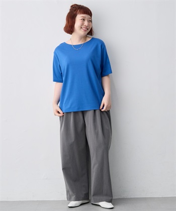 anyfee 【anyfee/大きいサイズ】着てサラ汗じみ防止ボートネックTシャツ《接触冷感・吸水速乾》（2026SS）_subthumb_28