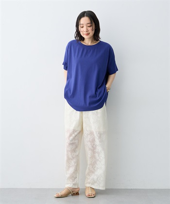 anyfee 【anyfee/大きいサイズ】着てサラバックタックフレアTシャツ/チュニック《接触冷感・UVカット》_subthumb_5