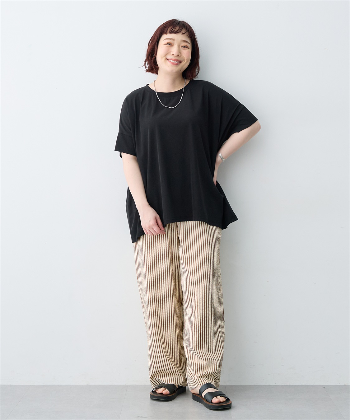 anyfee 【anyfee/大きいサイズ】着てサラバックタックフレアTシャツ/チュニック《接触冷感・UVカット》_sub_18