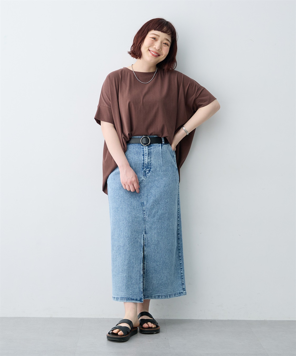 anyfee 【anyfee/大きいサイズ】着てサラバックタックフレアTシャツ/チュニック《接触冷感・UVカット》_sub_24
