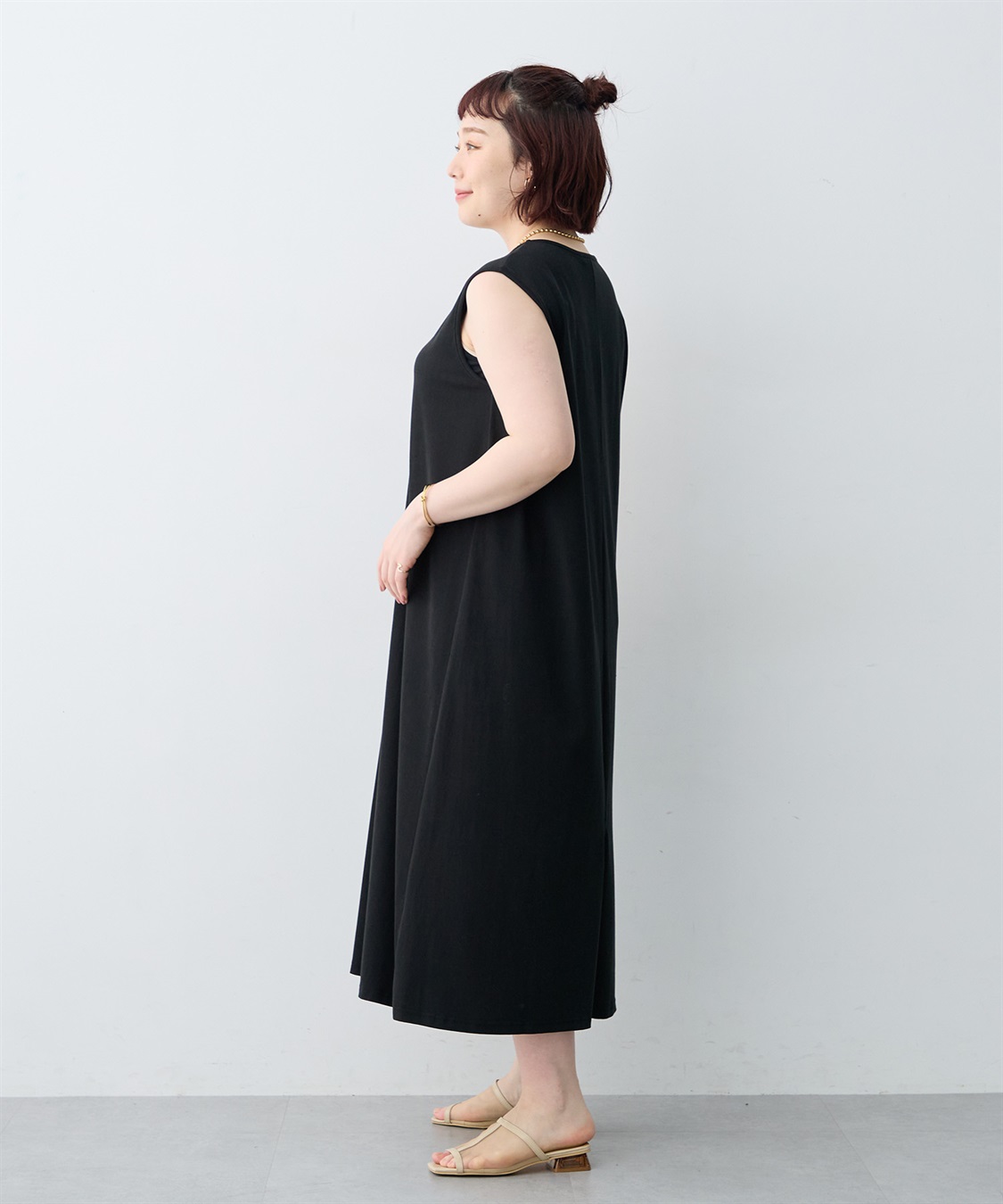 anyfee 【anyfee/大きいサイズ】接触冷感・多機能ベーシックノースリーブAラインワンピース《接触冷感・UVカット》_sub_23