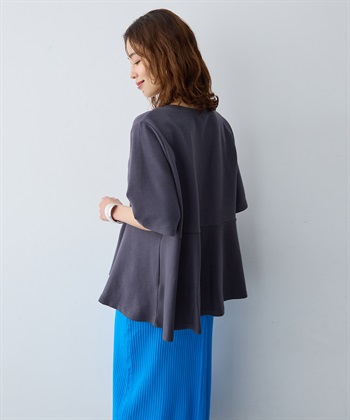anyfee 【anyfee/大きいサイズ】着てサラなめらかポンチ素材ペプラムトップス/半袖Tシャツ《接触冷感・吸水速乾・UV対策》_subthumb_6