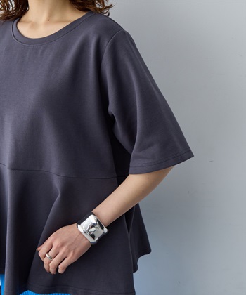 anyfee 【anyfee/大きいサイズ】着てサラなめらかポンチ素材ペプラムトップス/半袖Tシャツ《接触冷感・吸水速乾・UV対策》_subthumb_11