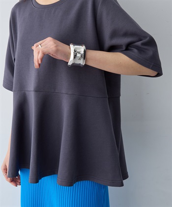 anyfee 【anyfee/大きいサイズ】着てサラなめらかポンチ素材ペプラムトップス/半袖Tシャツ《接触冷感・吸水速乾・UV対策》_subthumb_12