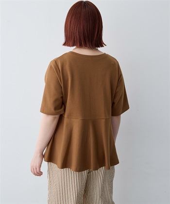 anyfee 【anyfee/大きいサイズ】着てサラなめらかポンチ素材ペプラムトップス/半袖Tシャツ《接触冷感・吸水速乾・UV対策》_subthumb_21
