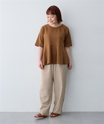 anyfee 【anyfee/大きいサイズ】着てサラなめらかポンチ素材ペプラムトップス/半袖Tシャツ《接触冷感・吸水速乾・UV対策》_subthumb_24