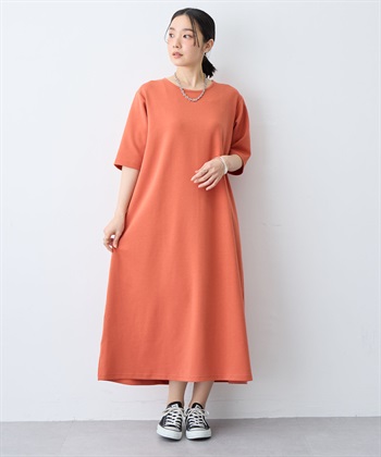 anyfee 【anyfee/大きいサイズ】着てサラなめらかポンチ素材Aラインワンピース/半袖Tシャツワンピース《接触冷感・吸水速乾・UV対策》_subthumb_2