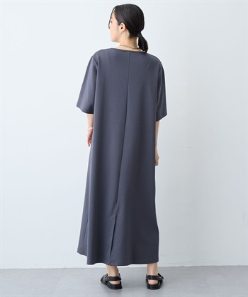 anyfee 【anyfee/大きいサイズ】着てサラなめらかポンチ素材Aラインワンピース/半袖Tシャツワンピース《接触冷感・吸水速乾・UV対策》_subthumb_6