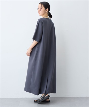 anyfee 【anyfee/大きいサイズ】着てサラなめらかポンチ素材Aラインワンピース/半袖Tシャツワンピース《接触冷感・吸水速乾・UV対策》_subthumb_7