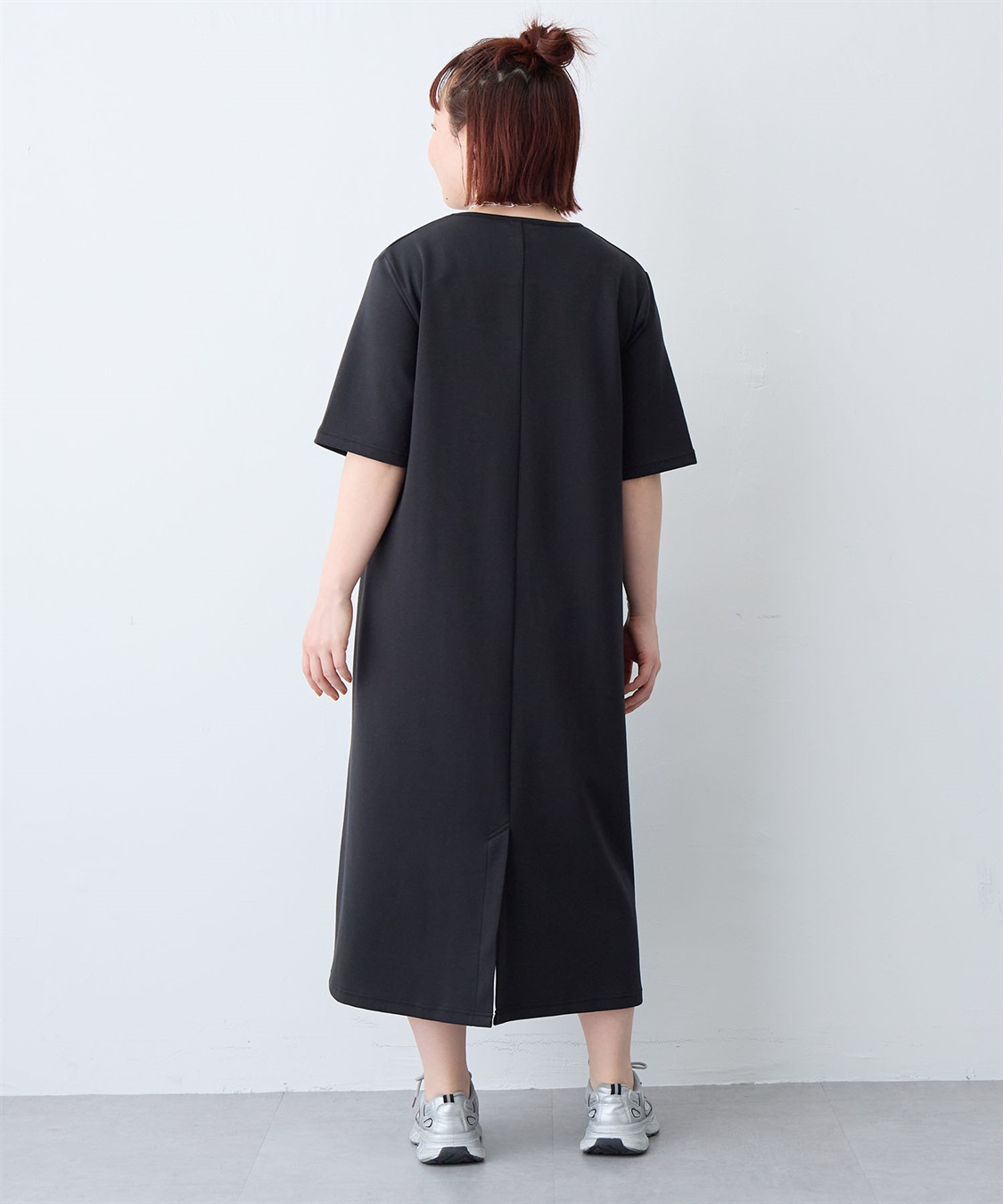 anyfee 【anyfee/大きいサイズ】着てサラなめらかポンチ素材Aラインワンピース/半袖Tシャツワンピース《接触冷感・吸水速乾・UV対策》_sub_14
