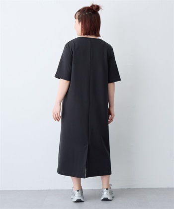 anyfee 【anyfee/大きいサイズ】着てサラなめらかポンチ素材Aラインワンピース/半袖Tシャツワンピース《接触冷感・吸水速乾・UV対策》_subthumb_14