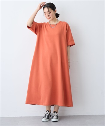 anyfee 【anyfee/大きいサイズ】着てサラなめらかポンチ素材Aラインワンピース/半袖Tシャツワンピース《接触冷感・吸水速乾・UV対策》_subthumb_16
