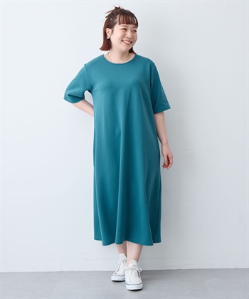 anyfee 【anyfee/大きいサイズ】着てサラなめらかポンチ素材Aラインワンピース/半袖Tシャツワンピース《接触冷感・吸水速乾・UV対策》_subthumb_20