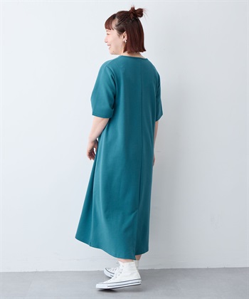 anyfee 【anyfee/大きいサイズ】着てサラなめらかポンチ素材Aラインワンピース/半袖Tシャツワンピース《接触冷感・吸水速乾・UV対策》_subthumb_21