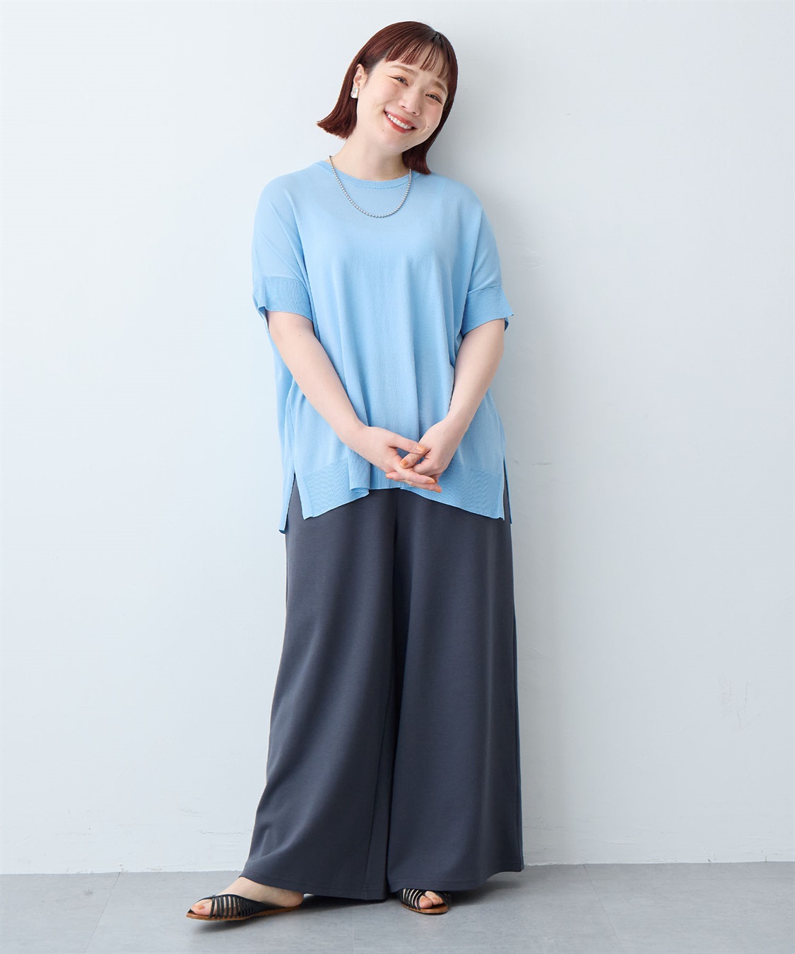 anyfee 【anyfee/大きいサイズ】着てサラなめらかポンチ素材イージーパンツ《接触冷感・吸水速乾・UV対策》_sub_13
