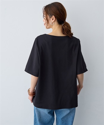 anyfee 【anyfee/大きいサイズ】着てサラ汗じみ防止クロスネックトップス/半袖Tシャツ《接触冷感・吸水速乾・UVカット》_subthumb_7