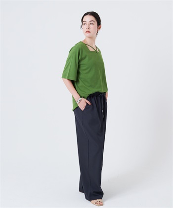 anyfee 【anyfee/大きいサイズ】着てサラ汗じみ防止クロスネックトップス/半袖Tシャツ《接触冷感・吸水速乾・UVカット》_subthumb_18