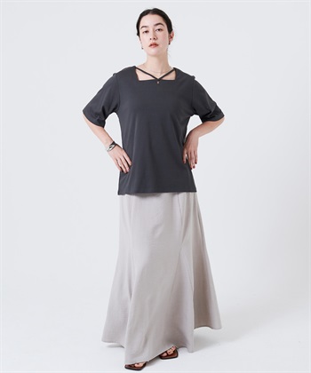 anyfee 【anyfee/大きいサイズ】着てサラ汗じみ防止クロスネックトップス/半袖Tシャツ《接触冷感・吸水速乾・UVカット》_subthumb_20