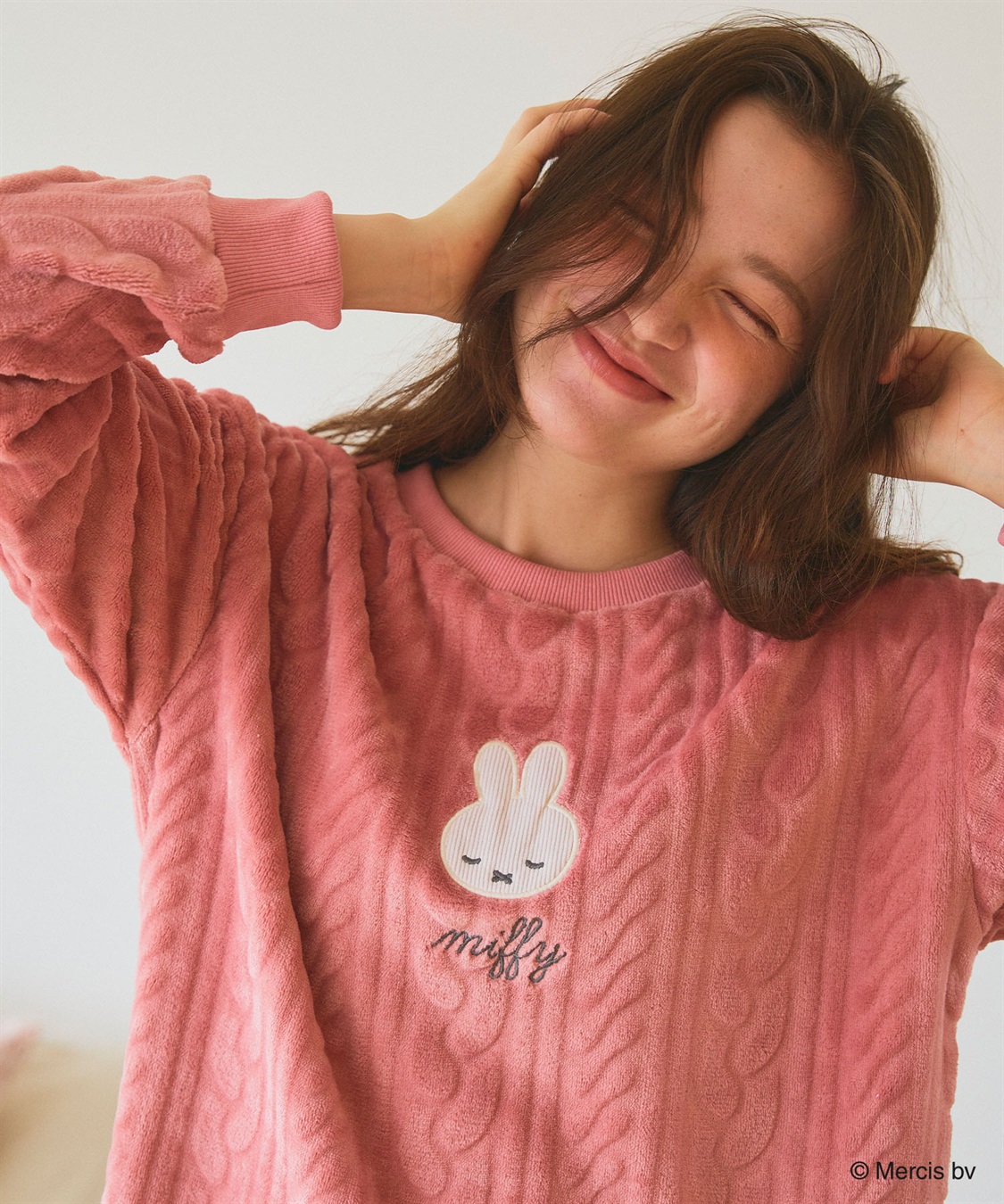 chara station 【miffy/ミッフィー】刺繍ケーブルフリース長袖トップス/ルームウェア（上下別売り）_sub_1