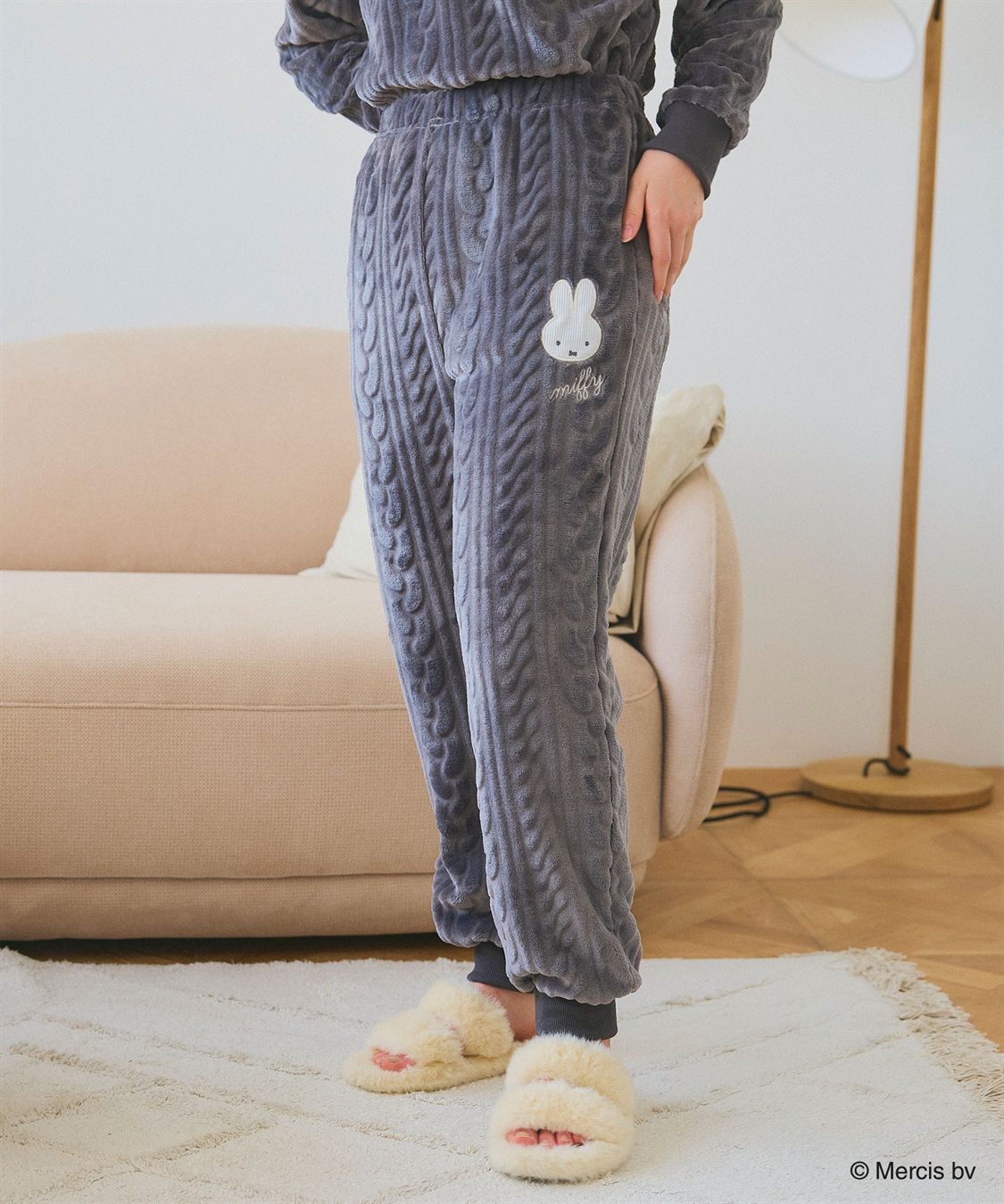 chara station 【miffy/ミッフィー】刺繍ケーブルフリースロングパンツ/ルームウェア_sub_3