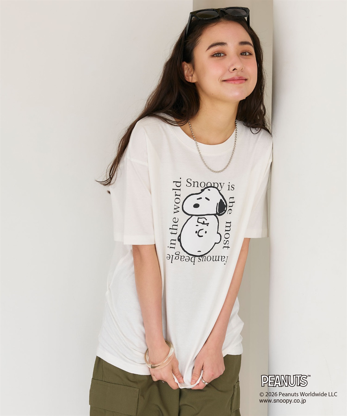 chara station 【PEANUTS/ピーナッツ】SNOOPY/スヌーピー＆チャーリー・ブラウンフェイスプリントTシャツ_sub_1
