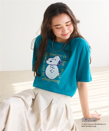 chara station 【PEANUTS/ピーナッツ】SNOOPY/スヌーピー＆チャーリー・ブラウンフェイスプリントTシャツ_subthumb_2