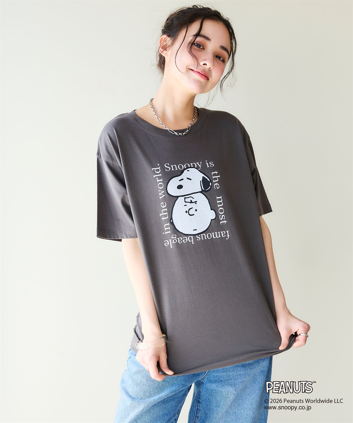chara station 【PEANUTS/ピーナッツ】SNOOPY/スヌーピー＆チャーリー・ブラウンフェイスプリントTシャツ_sub_6