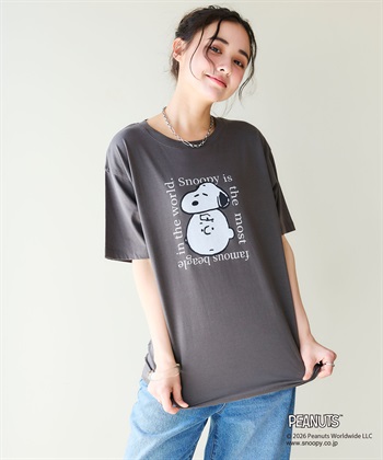chara station 【PEANUTS/ピーナッツ】SNOOPY/スヌーピー＆チャーリー・ブラウンフェイスプリントTシャツ_subthumb_6