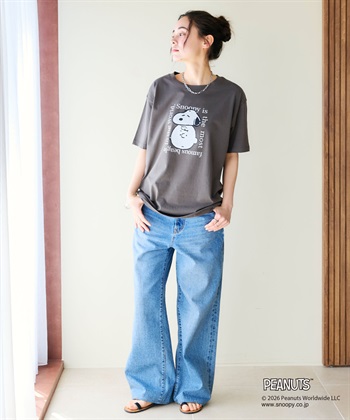 chara station 【PEANUTS/ピーナッツ】SNOOPY/スヌーピー＆チャーリー・ブラウンフェイスプリントTシャツ_subthumb_11