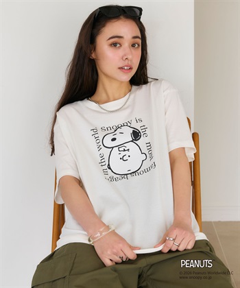 chara station 【PEANUTS/ピーナッツ】SNOOPY/スヌーピー＆チャーリー・ブラウンフェイスプリントTシャツ_subthumb_13