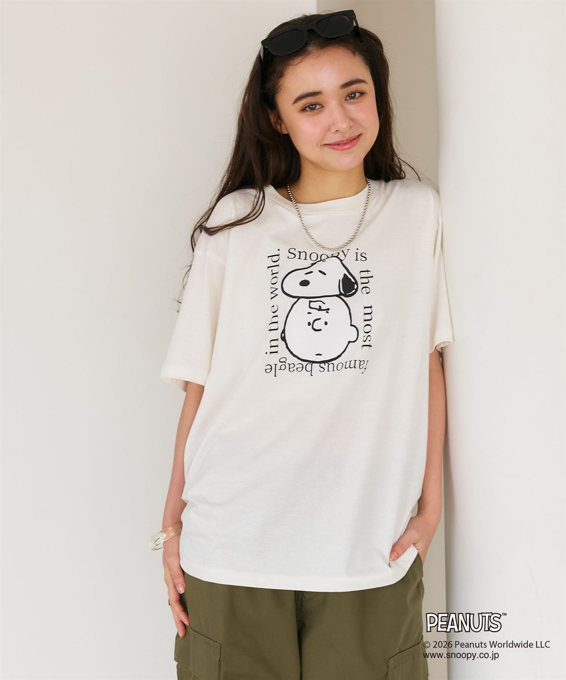 chara station 【PEANUTS/ピーナッツ】SNOOPY/スヌーピー＆チャーリー・ブラウンフェイスプリントTシャツ_sub_15
