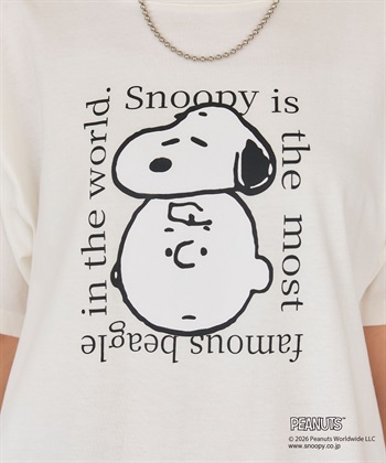 chara station 【PEANUTS/ピーナッツ】SNOOPY/スヌーピー＆チャーリー・ブラウンフェイスプリントTシャツ_subthumb_17