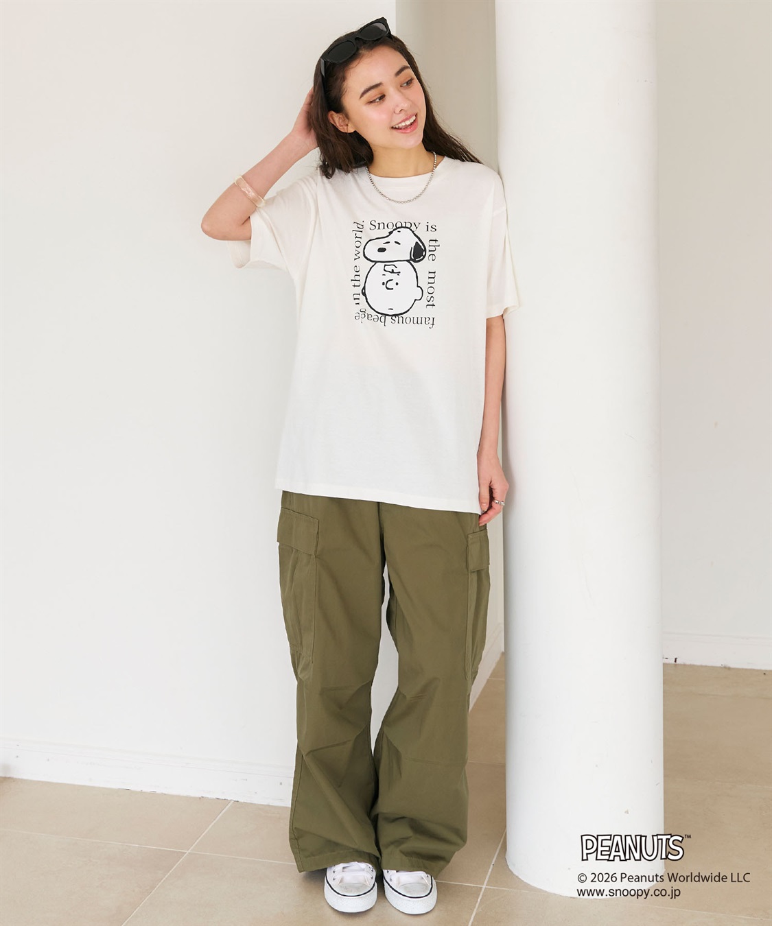 chara station 【PEANUTS/ピーナッツ】SNOOPY/スヌーピー＆チャーリー・ブラウンフェイスプリントTシャツ_sub_22