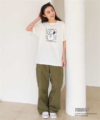 chara station 【PEANUTS/ピーナッツ】SNOOPY/スヌーピー＆チャーリー・ブラウンフェイスプリントTシャツ_subthumb_22