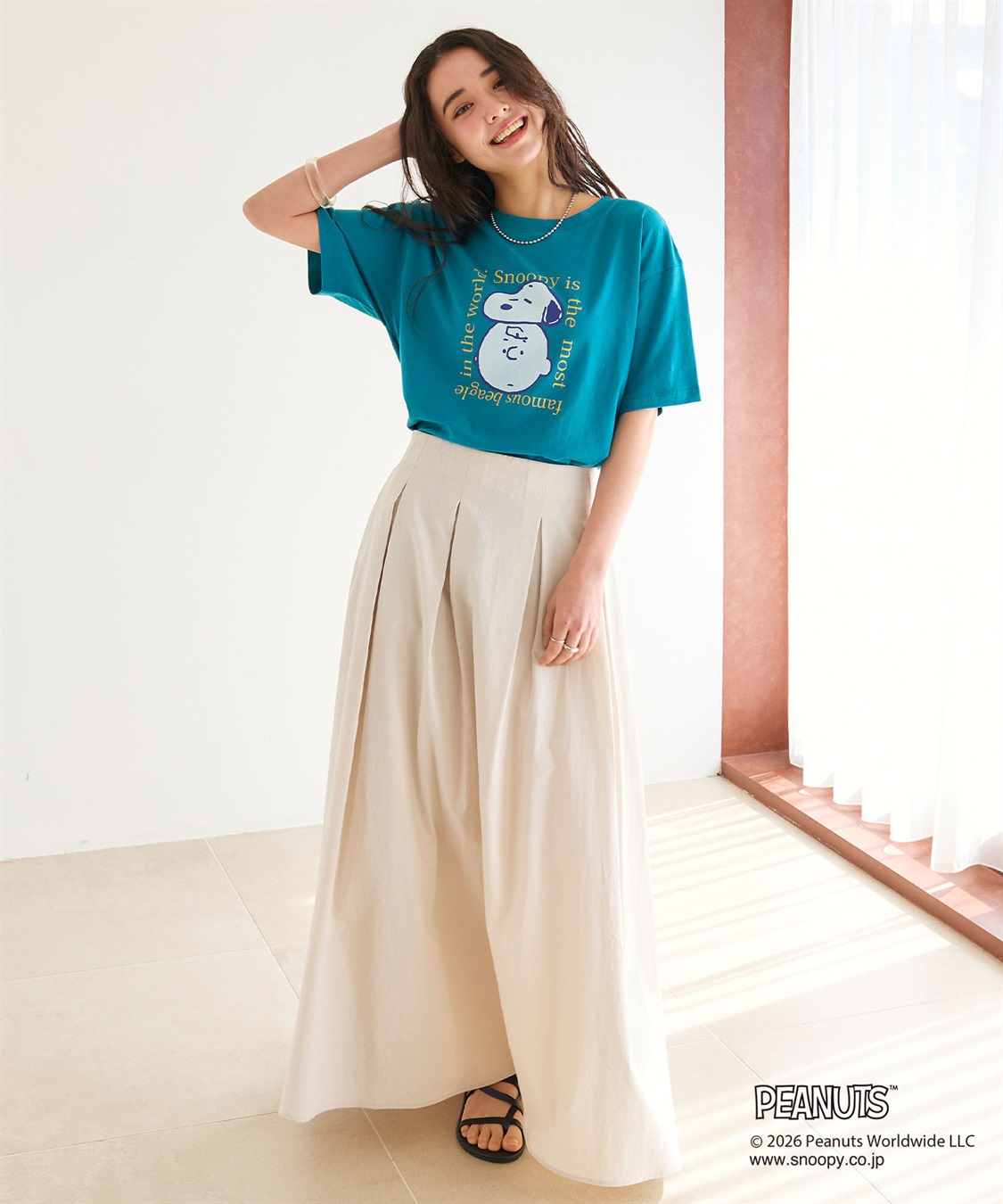 chara station 【PEANUTS/ピーナッツ】SNOOPY/スヌーピー＆チャーリー・ブラウンフェイスプリントTシャツ_sub_28