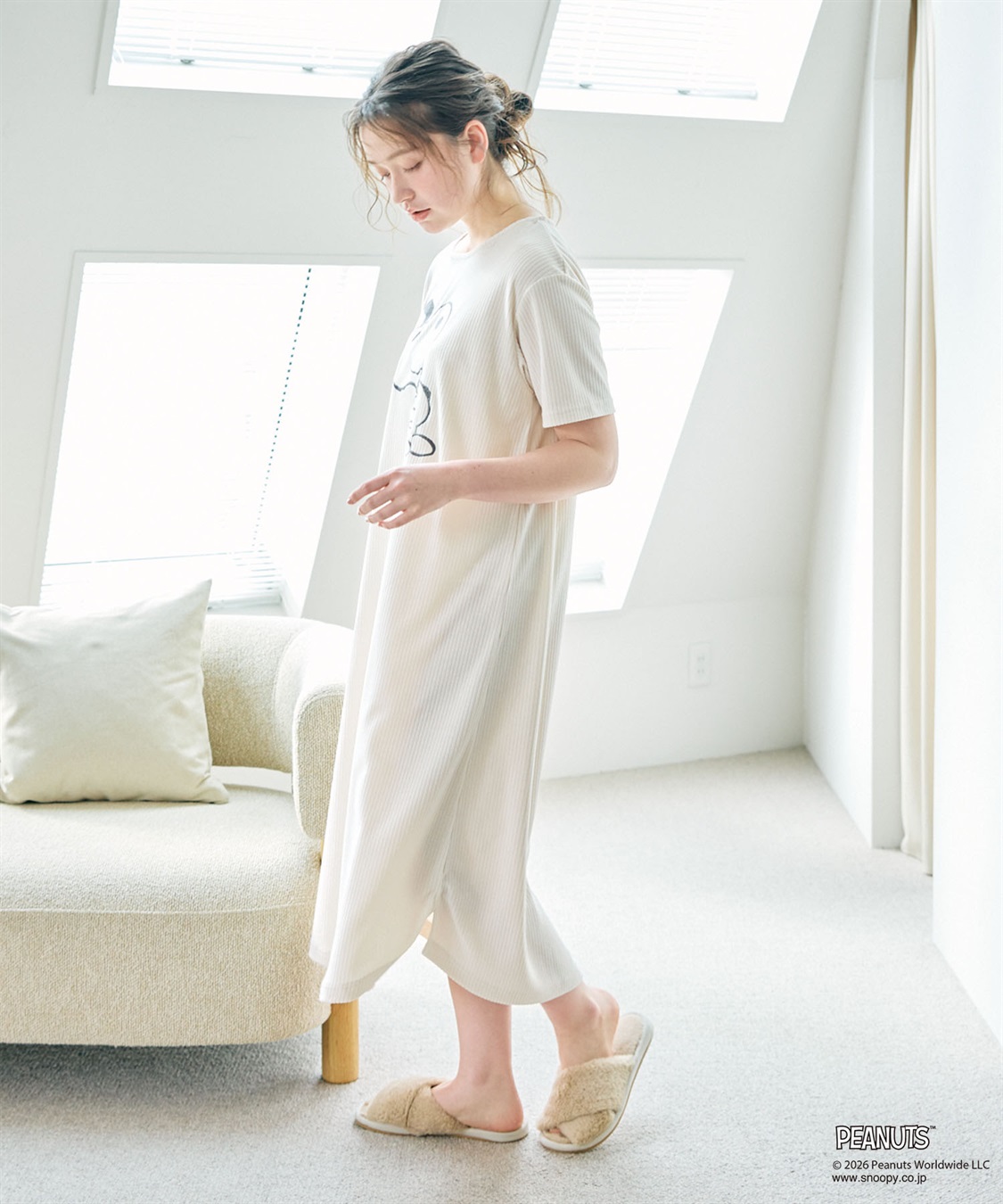 chara station 【PEANUTS/ピーナッツ】SNOOPY/スヌーピーパイルリブルームウェアワンピース（上下別売り）（2026SS）_sub_20