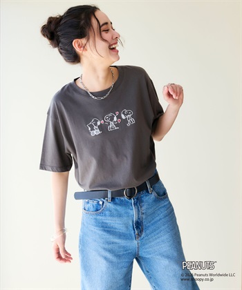 chara station 【PEANUTS/ピーナッツ】SNOOPY/スヌーピー3パターンフロントデザイン刺繍Tシャツ_subthumb_5