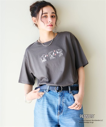 chara station 【PEANUTS/ピーナッツ】SNOOPY/スヌーピー3パターンフロントデザイン刺繍Tシャツ_subthumb_7