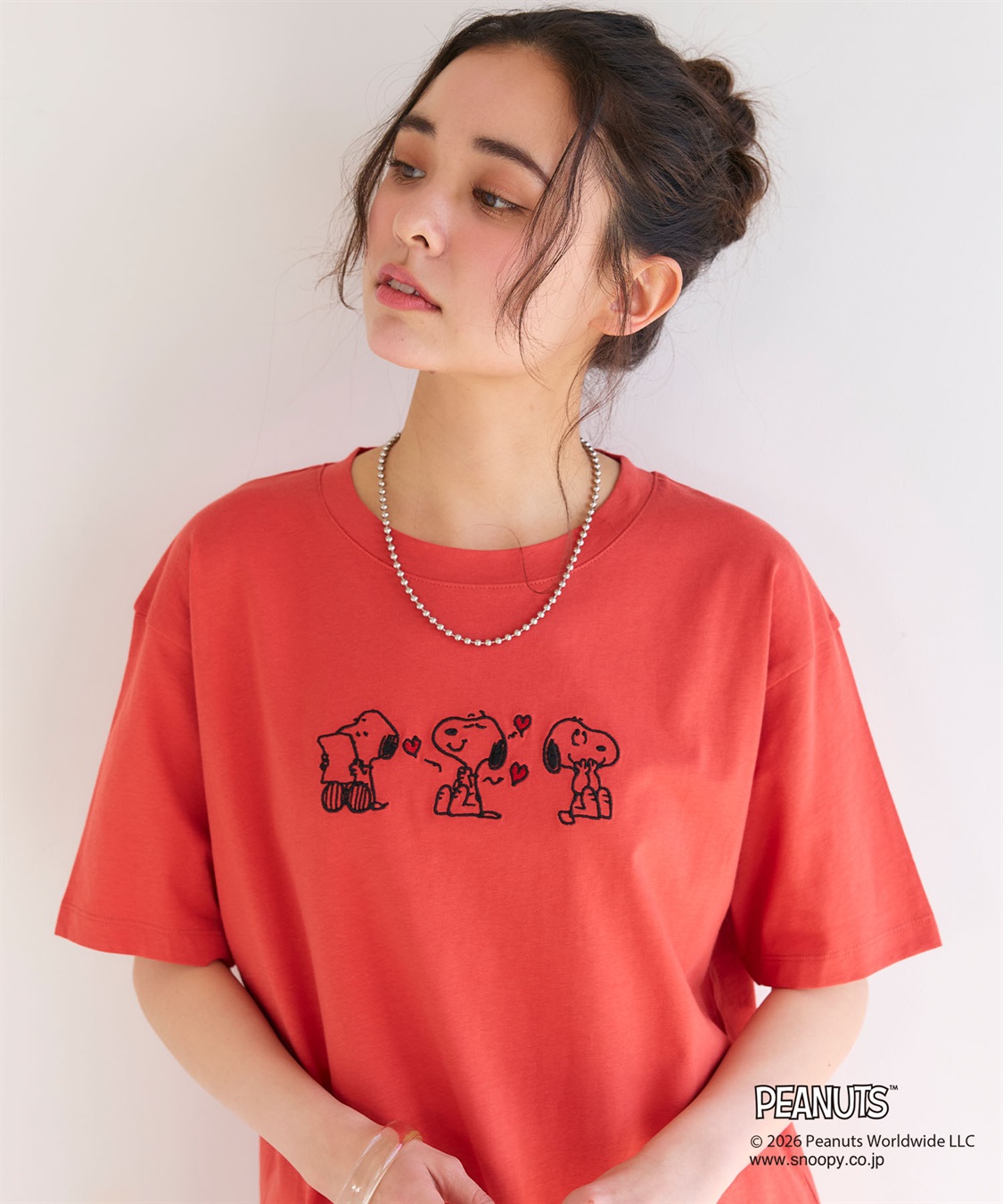 chara station 【PEANUTS/ピーナッツ】SNOOPY/スヌーピー3パターンフロントデザイン刺繍Tシャツ_sub_12