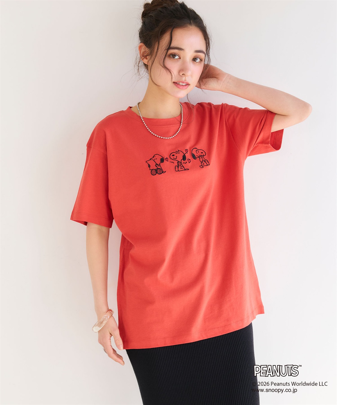chara station 【PEANUTS/ピーナッツ】SNOOPY/スヌーピー3パターンフロントデザイン刺繍Tシャツ_sub_13