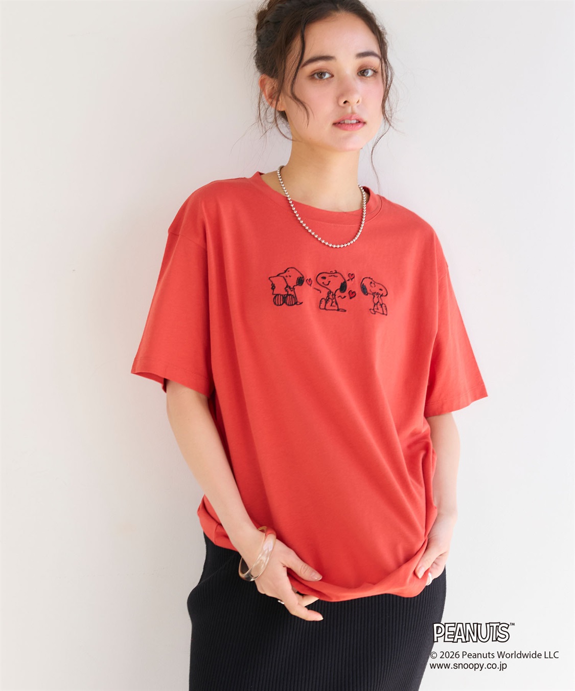 chara station 【PEANUTS/ピーナッツ】SNOOPY/スヌーピー3パターンフロントデザイン刺繍Tシャツ_sub_15