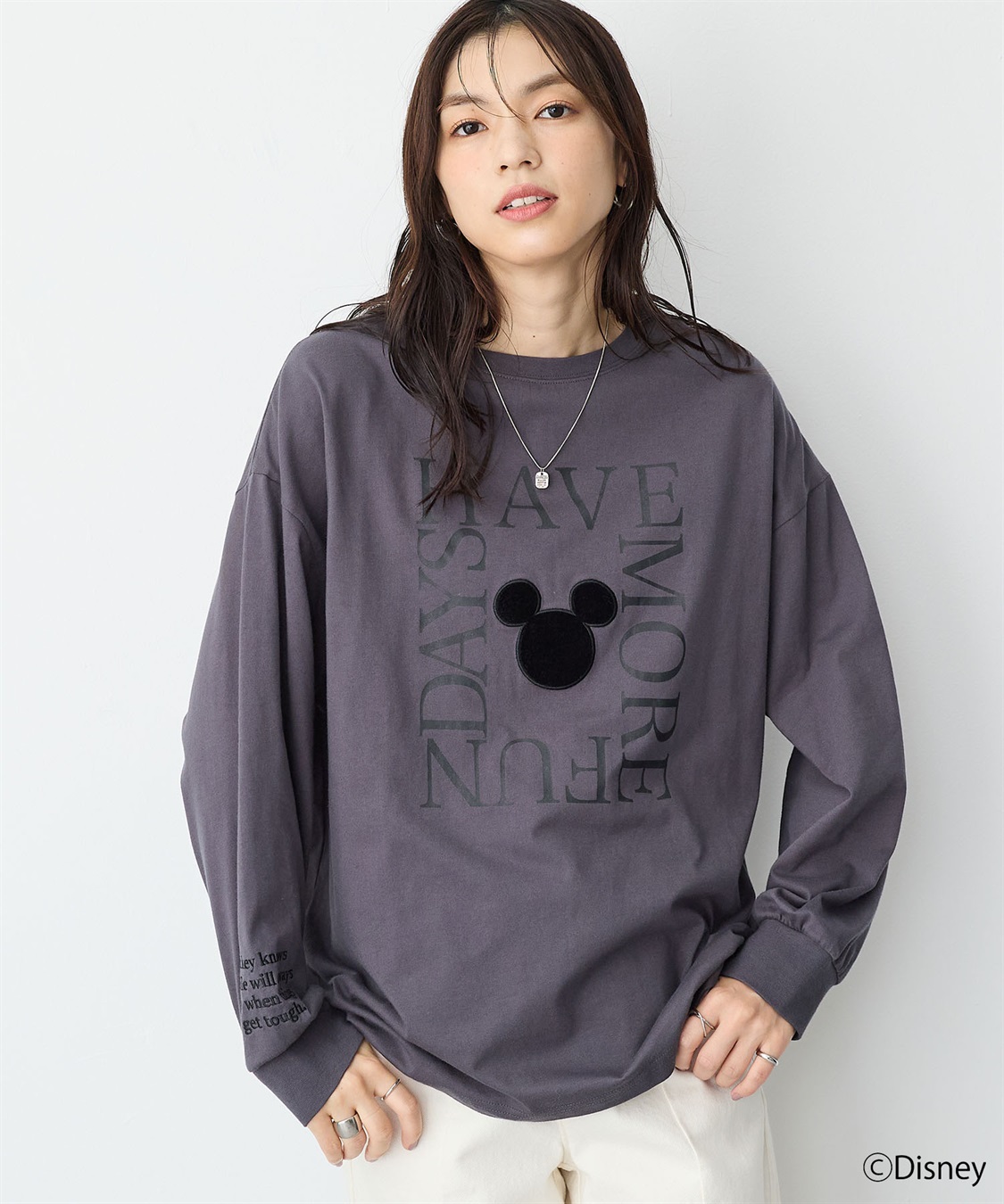 anyfee 【anyfee/プラスサイズ】《Disney/ディズニー》レタリングフロントプリントTシャツ_sub_5