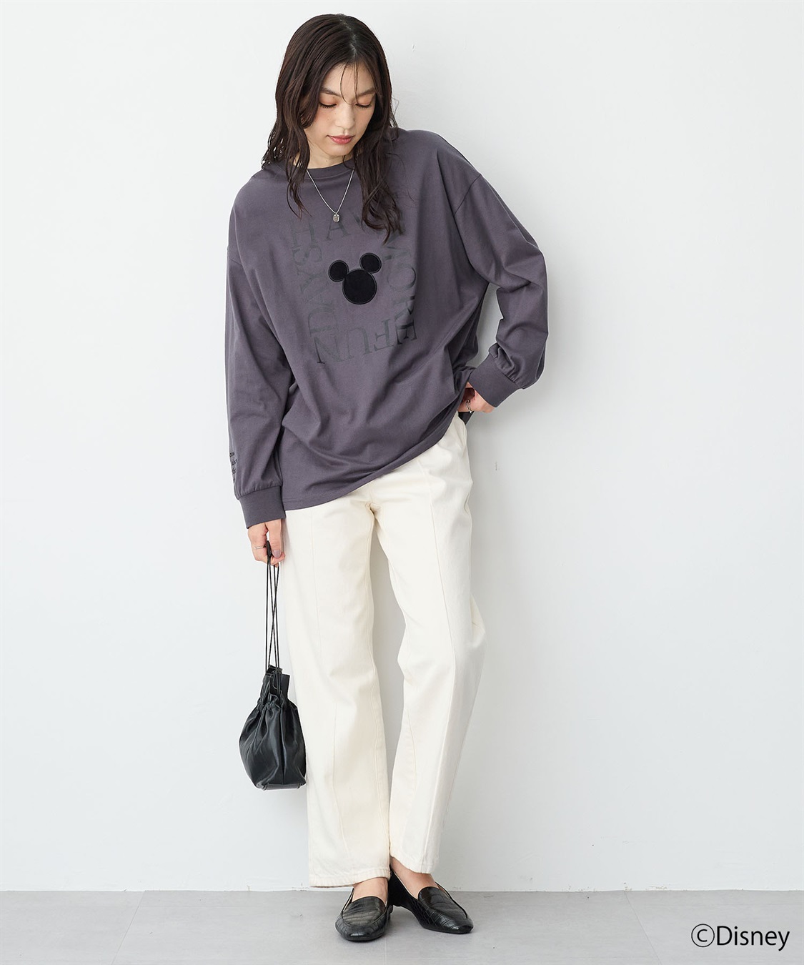anyfee 【anyfee/プラスサイズ】《Disney/ディズニー》レタリングフロントプリントTシャツ_sub_9