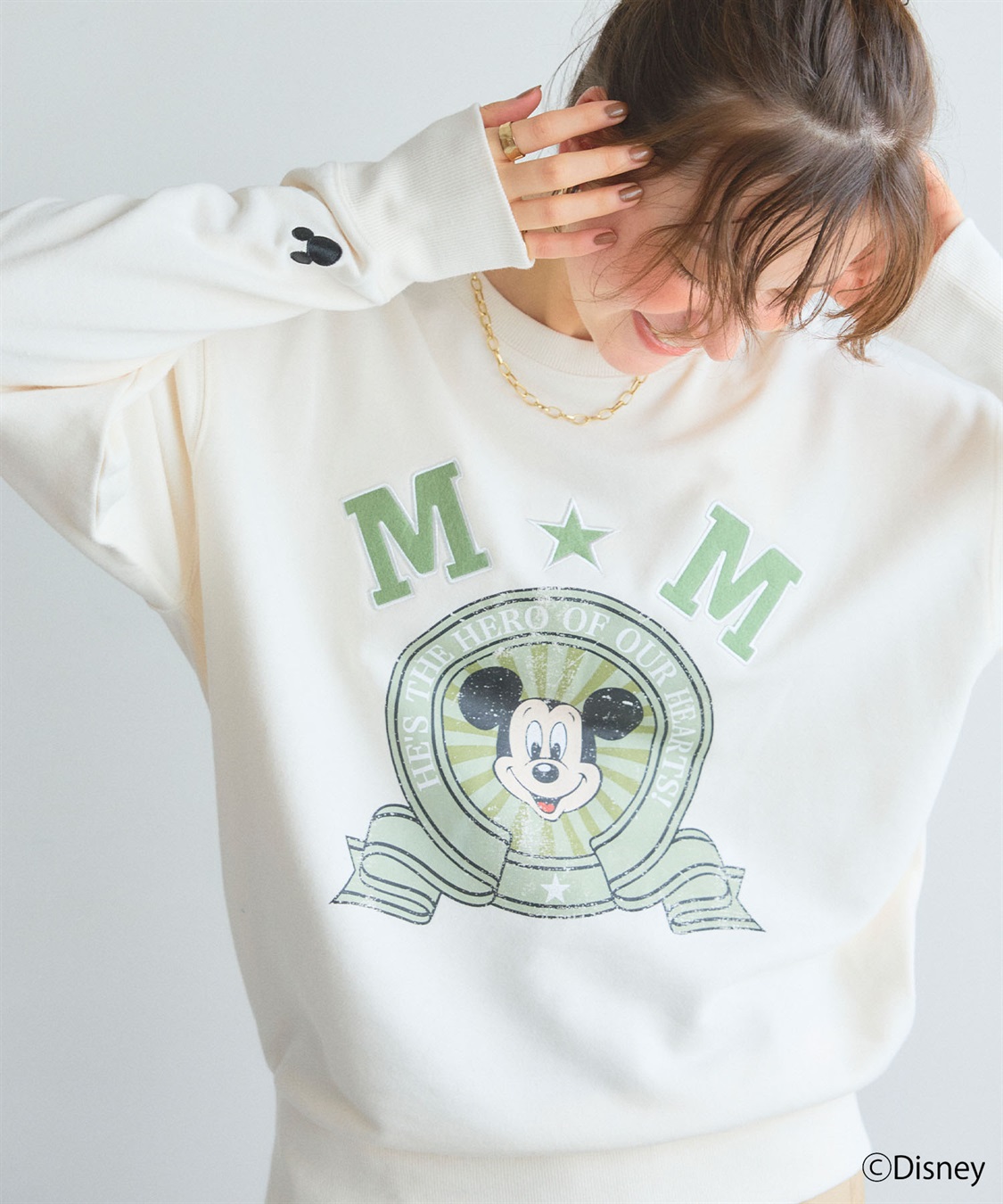 chara station 《Disney/ディズニー》ミッキーマウス刺繍ワッペンデザインスウェットトレーナー_sub_9