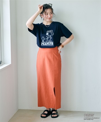 chara station 【PEANUTS/ピーナッツ】SNOOPY/スヌーピー＆ウッドストックフロッキープリントTシャツ_subthumb_13