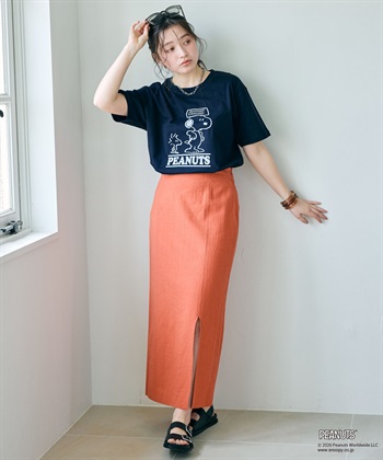 chara station 【PEANUTS/ピーナッツ】SNOOPY/スヌーピー＆ウッドストックフロッキープリントTシャツ_subthumb_14