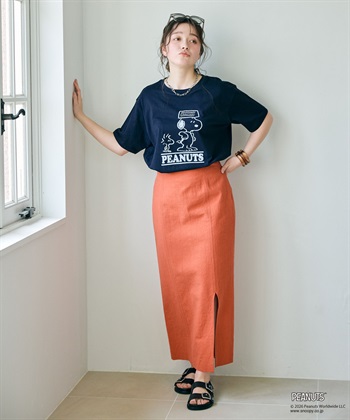 chara station 【PEANUTS/ピーナッツ】SNOOPY/スヌーピー＆ウッドストックフロッキープリントTシャツ_subthumb_15
