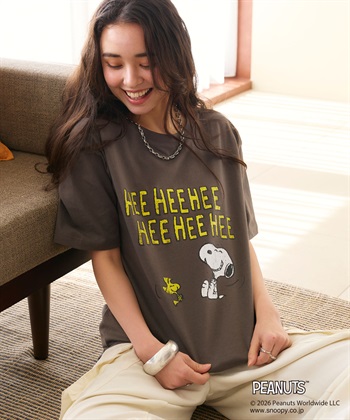 chara station 【PEANUTS/ピーナッツ】スヌーピー/SNOOPYヴィンテージ風カスレプリント半袖Tシャツ_subthumb_1